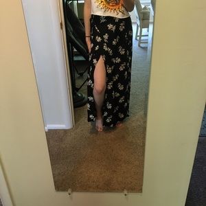 Floral wrap maxi skirt